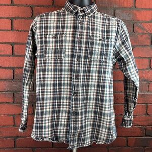 Azur Men's Medium Plaid Flannel Shirt – Thick‎ Cotton, Button-Down, Casual